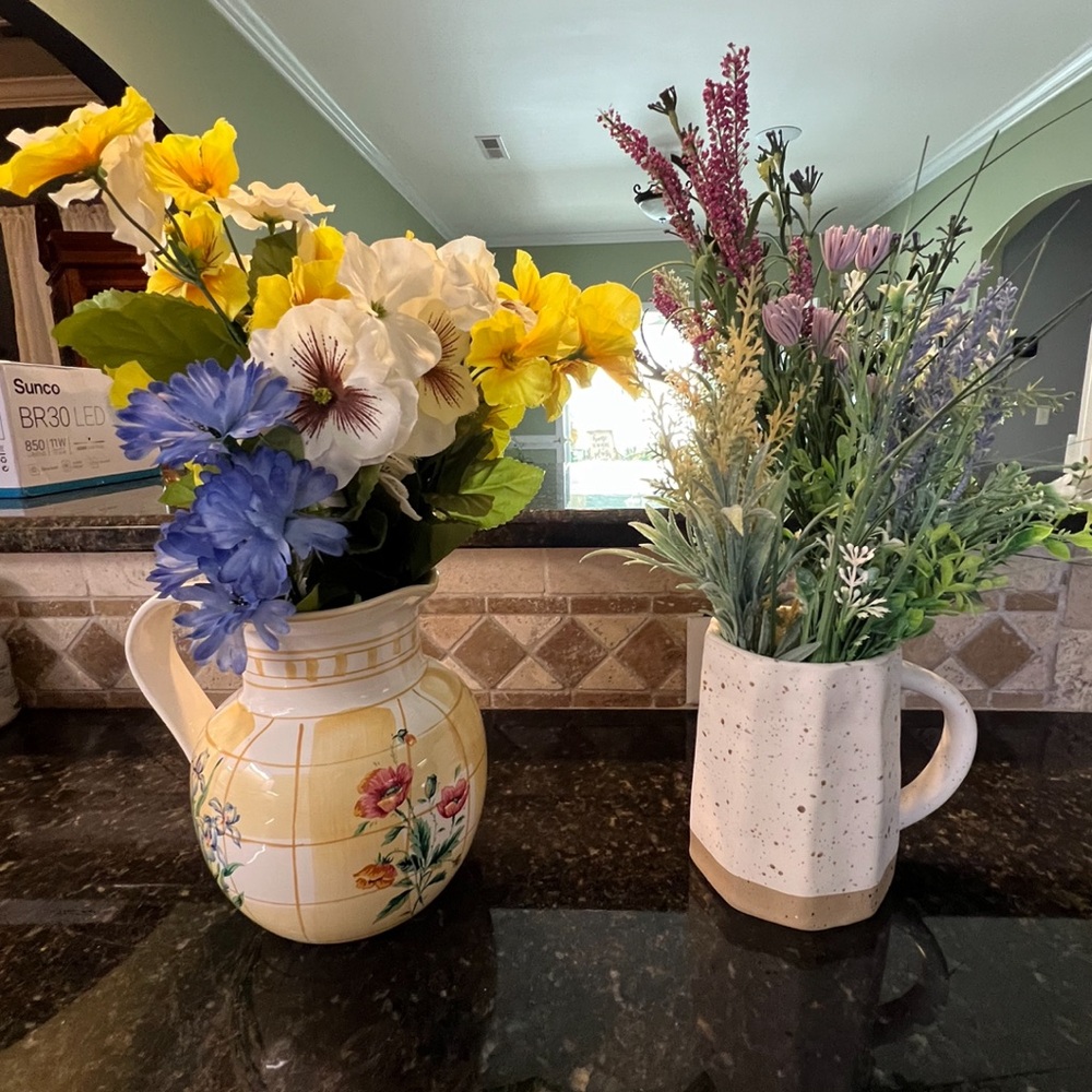 Artificial flower arrangements